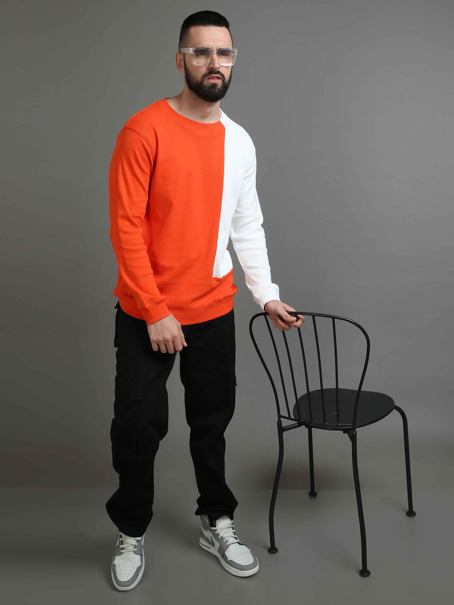 sweatshirts online - Shop trendy Orange and white Sweatshirt – Rain Dot